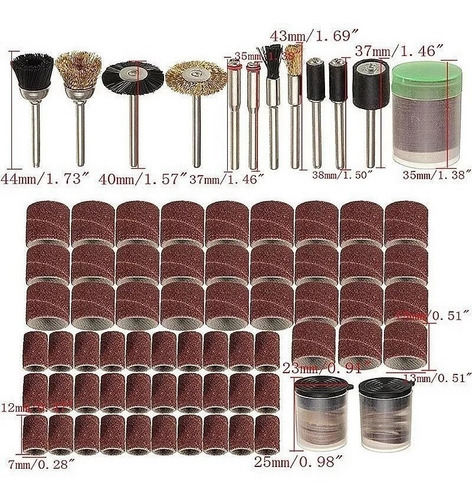 Kit 150 Lixa Tubo Disco Escovas + Discos De Feltro 102 Peças
