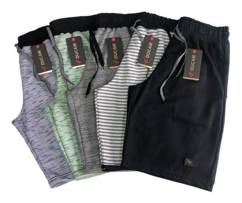 Imagem 1 de 4 de Combo 5 Bermudas De Moletom Masculina Original Nf... Full