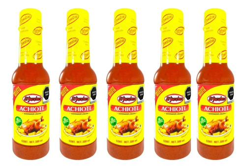5 Achiotes Liquidos El Yucateco 300ml C/u Lista Para Usar