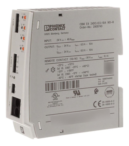 Disyuntores Cbm E4 24dc/0.5-10a No-r 2905743 Phoenix Contact