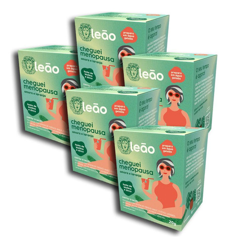 Chá Matte Leão Cheguei Menopausa Amora E Laranja 10 S Kit 5