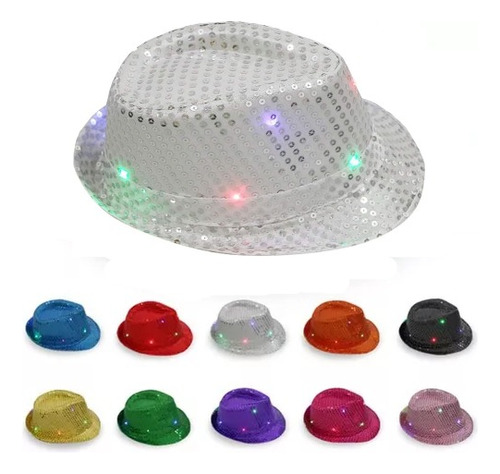 Gorra Tanguera Con Led Lentejuela, Fiesta, Cotillon