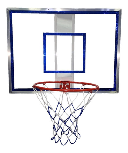 Imagen 3 de 5 de Tablero Para Basquetbol De Acrílico 80x60 Cm Con Aro Y Red