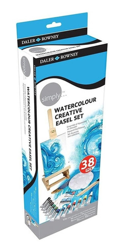 Set Pintura Acuarela Con Caballete Daler Rowney Simply 38 Pz