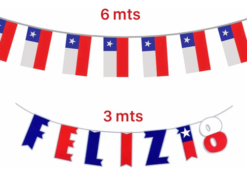 Pack De 3 Guirnaldas Fiestas Patrias 18 De Septiembre