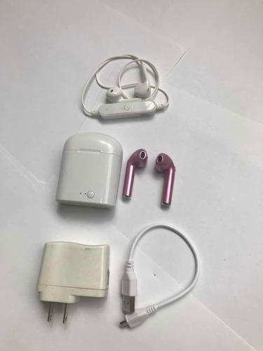 2 Audífonos Inalámbricos AirPods-i7s Y S6 / Cargador Y Cable