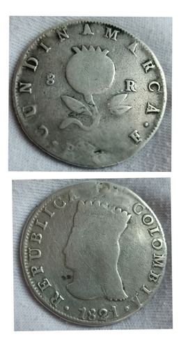 Moneda En Plata De 8 Reales Del Año 1821