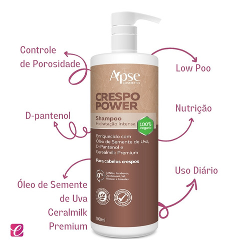 Kit Shampoo 1l E Creme De Pentear 1l Crespo Power Apice
