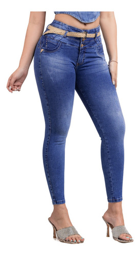 Ranset Jeans Denim Strech Oscuro Con Faja Interna