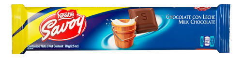 Chocolate Con Leche 70gr  Savoy 2 Unds