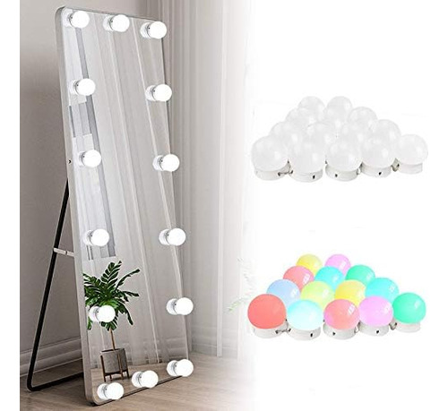 Para Siccoo Vanidad Para Espejo, Rgb Colorido Diy Hollywood