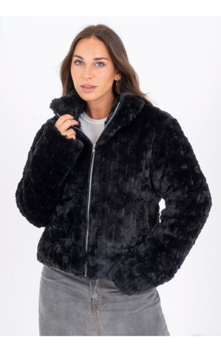 Campera Piel Sintetico Nueva Tendencia Mujer Talle S - L Bg