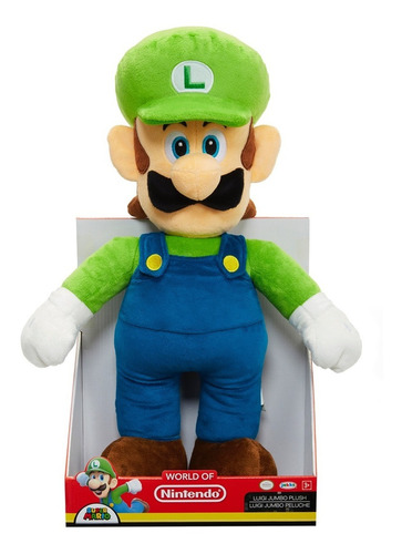 Super Mario Bros Luigi Jumbo 50cm Plomero Peluche 