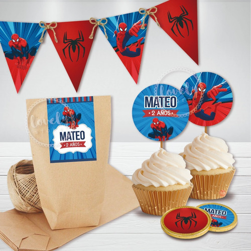 Kit Imprimible Spiderman Araña Cumpleaños + Deco + Candy Bar | MercadoLibre
