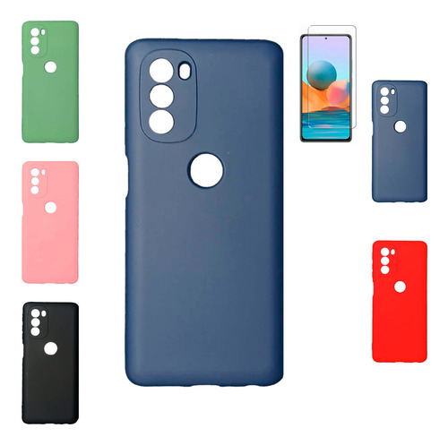 Funda Protector Para Moto Motorola G51 Silicona Mas Vidrio