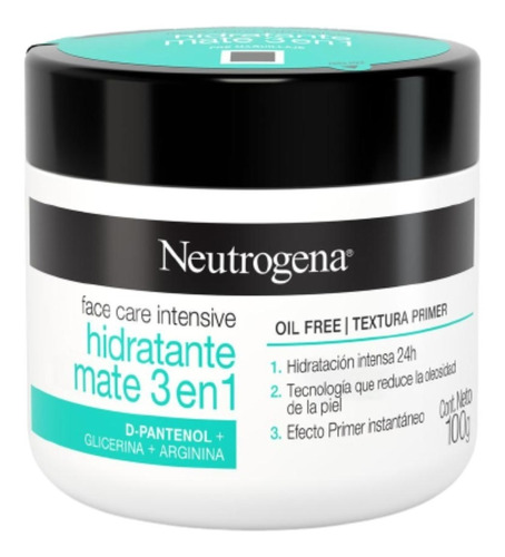 Crema Neutrogena Face Care Intensive Mate 3 En 1 X 100 Gr