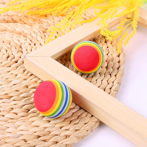 Pet Show 10pcs 1.38 Red Rainbow Cat Toy Balls Soft Eva Foam