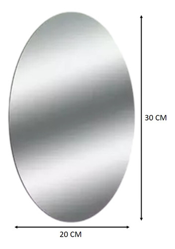 Espejo Adhesivo Decorativo 30x20cm Ovalado Mh01-1 Sticker