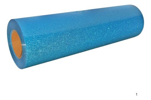 Vinilo Termotransferible Textil Glitter Pu 0.50 X 25m Color Celeste