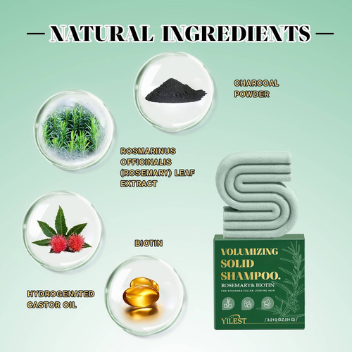 Shampoo Bar, Romero Y Biotina Para Dar Volumen Al Cre