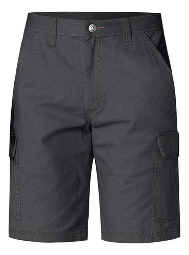 Pantalones Cortos Tipo Cargo Holgados De Sarga Militar Con M