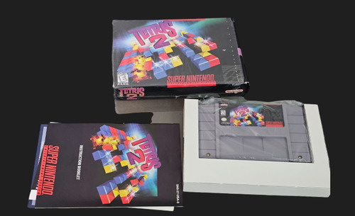 Tetris 2 Snes En Caja, Con Manuales Y Empaques Como Nuevo