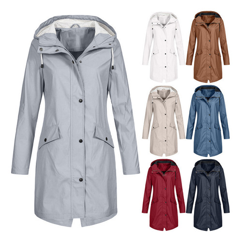Chubasquero Impermeable Con Capucha Para Mujer