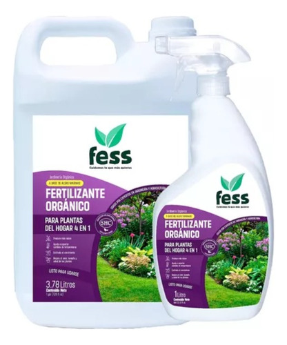 Fess, Fertilizante Orgánico Para Plantas , 3.78 L +1 L