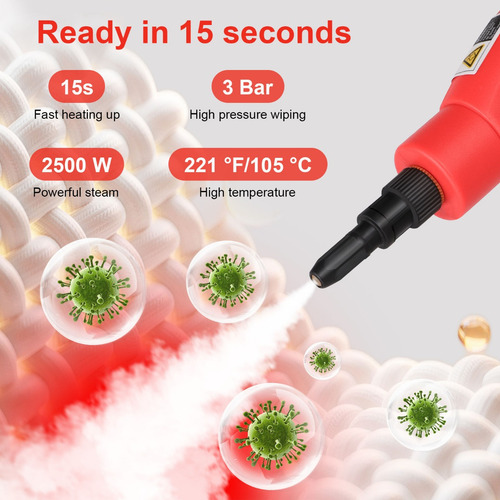 Limpiador A Vapor De Alta Temperatura De 2500 W, Enchufe Eur