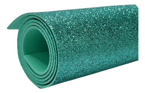 10 sábanas Eva con purpurina de 30 x 20 cm para manualidades, escuela o decoración en color verde agua