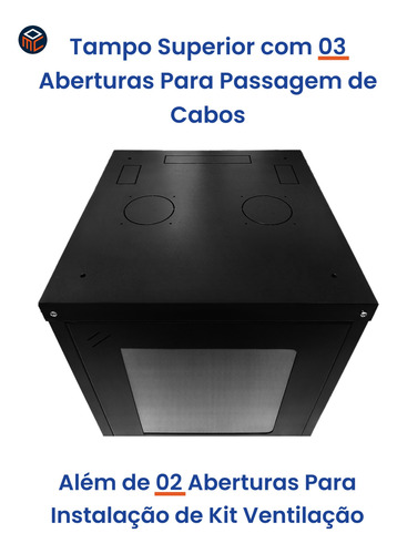 Rack Piso 24u X 570 + 04 Bandejas Fixas + 16 Kit Fixação