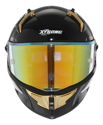 Casco Certificado Ece Para Moto Dot Integral Xtrong R1 Negro Brillante L