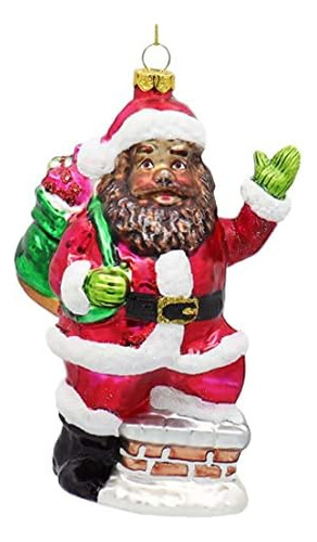 Adorno De Papa Noel De Chimenea Afroamericana De Cristal