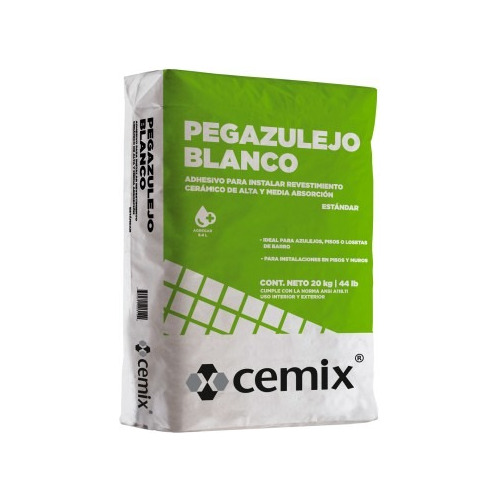 Pegazulejo Blanco 20 Kg - Cemix