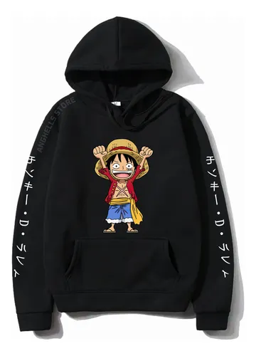 comprar Polera Luffy One Piece Capucha Franela Algodón Reactivo