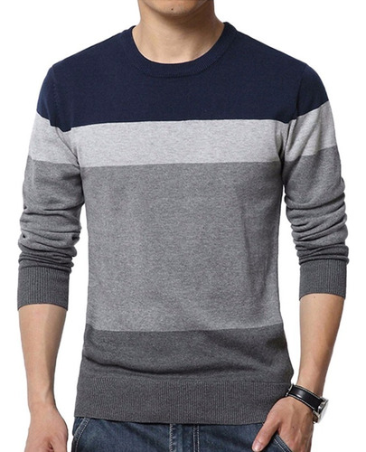 Gift Men's Chic Color Block Blouse With Neckline