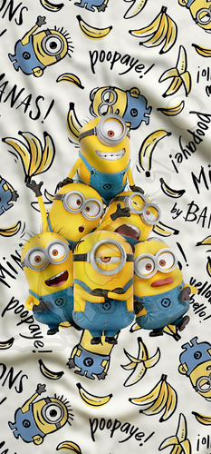 Toallón Infantil 70x150 Microfibra- Vachicho Minions 03