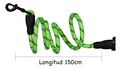 Correa Para Perro Resistente Reflejante 1.50m De Alta Calidad Mr Wuff Color Verde