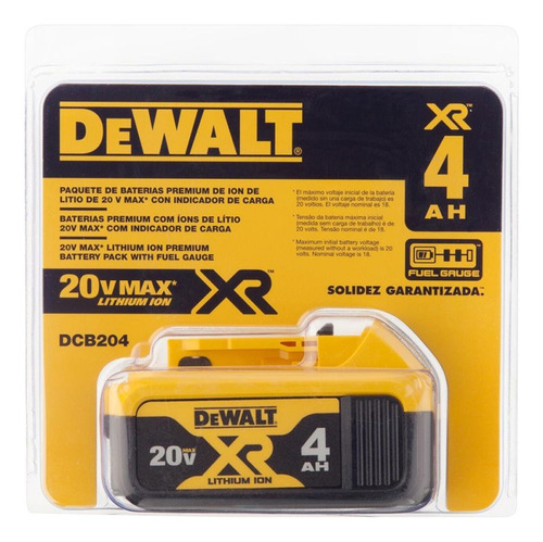 Imagen 6 de 6 de Starter Kit Batería 20v 4.0 Ah + Cargador Dewalt Dcb204-k3