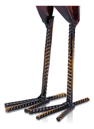 Escultura De Metal, Gallo De Hierro Tallado, Obra De Arte Pa