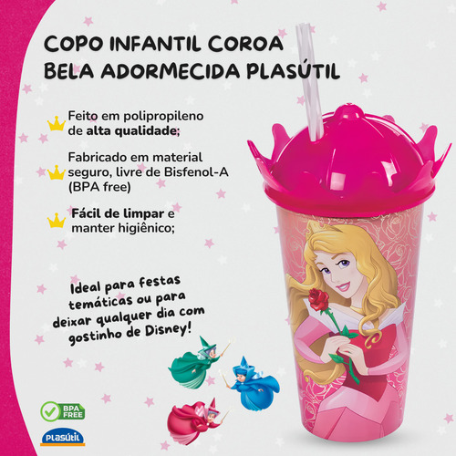 Copo Infantil Plasútil Bela Adormecida Presente Crianças
