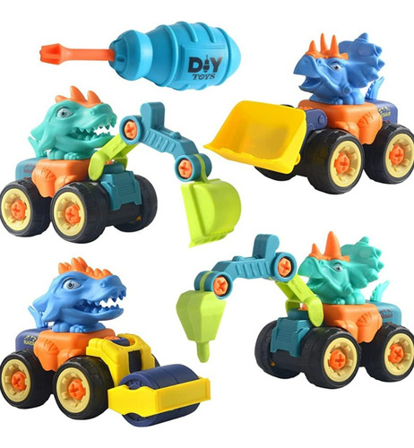 Set 4 Dinosaurios Armables Juguete Para Niños