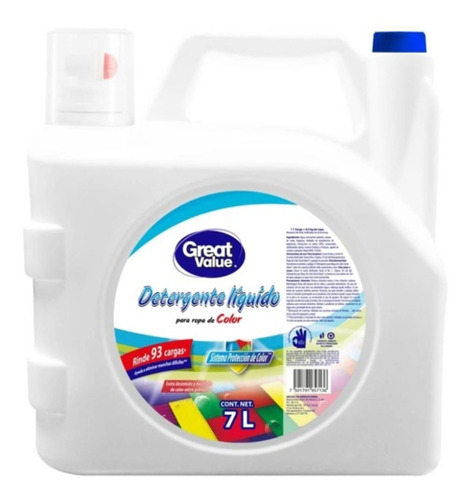 Detergente Líquido Great Value Para Ropa De Color 7l