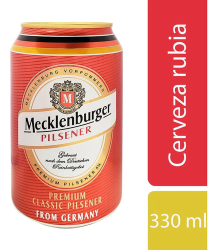 Cerveza Premium Classic Rubia Pilsener 330 Ml Mecklenburger