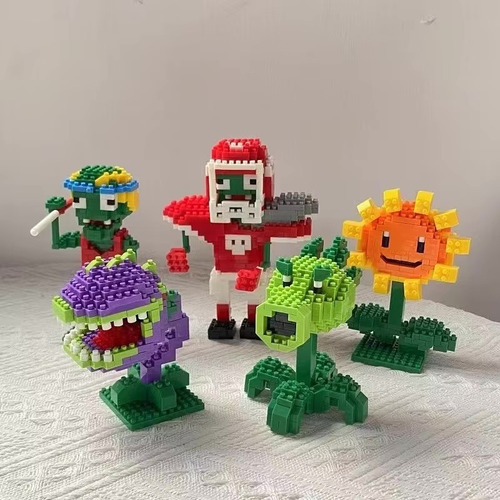 Figura Plantas Vs Zombies Mini Bloques Armables Juguetes 3d Cantidad De Piezas 245 Versión Del Personaje Girasol