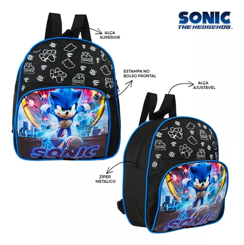 Kit Sonic Mochila Infantil Pequena Runner Filme De Costa