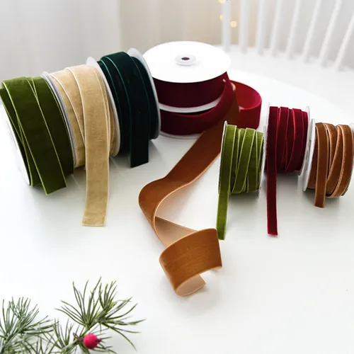 3pcs Cinta De Terciopel Para Adornos De Árbol De Navidad