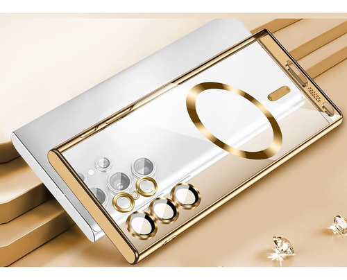Funda Para Samsung S23ultra S23 Ultra Protector Lente Dorado S23 Ultra