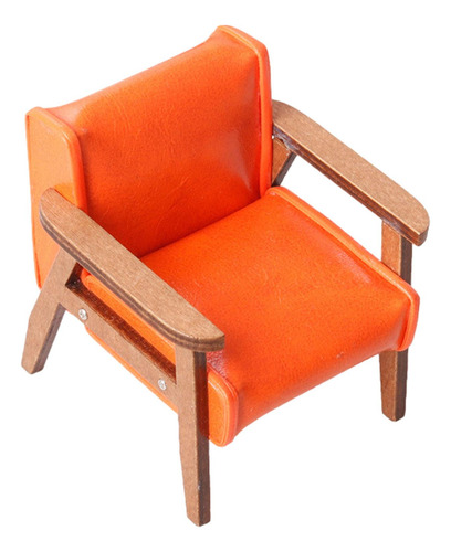 Muebles Para Casa De Muñecas, Sofá En Naranja Pequeño