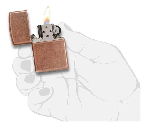 Imagem 4 de 5 de Isqueiro Zippo 301fb Latão Antique Cooper